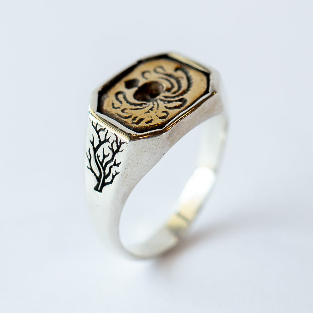 Kraken Intaglio Signet Ring