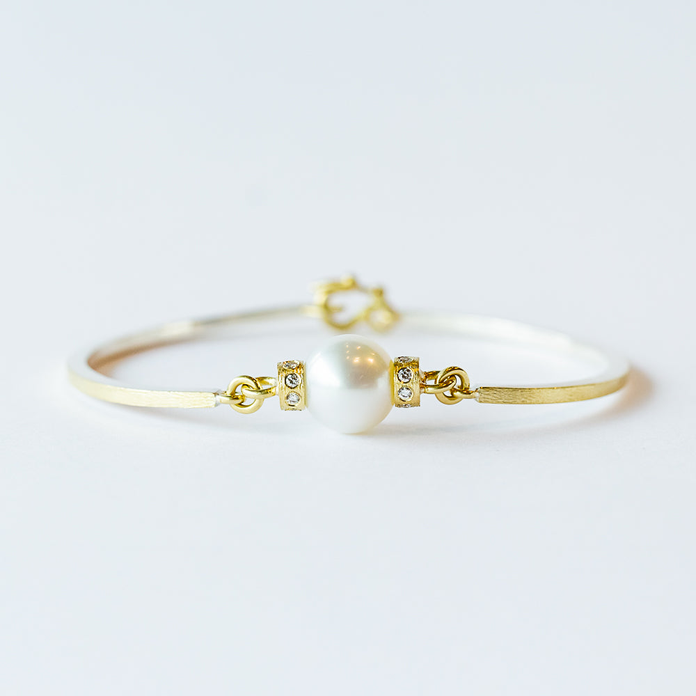 South Sea Pearl Bangle with Diamonds