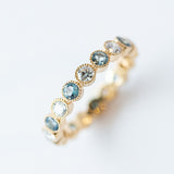 Medium Gabby Diamond and Aquamarine Band