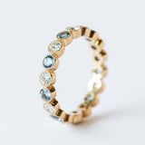 Medium Gabby Diamond and Aquamarine Band