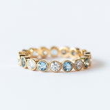 Medium Gabby Diamond and Aquamarine Band