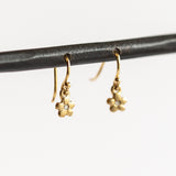 Victoria Cunningham | Tiny Flower Drop Earrings with Diamonds