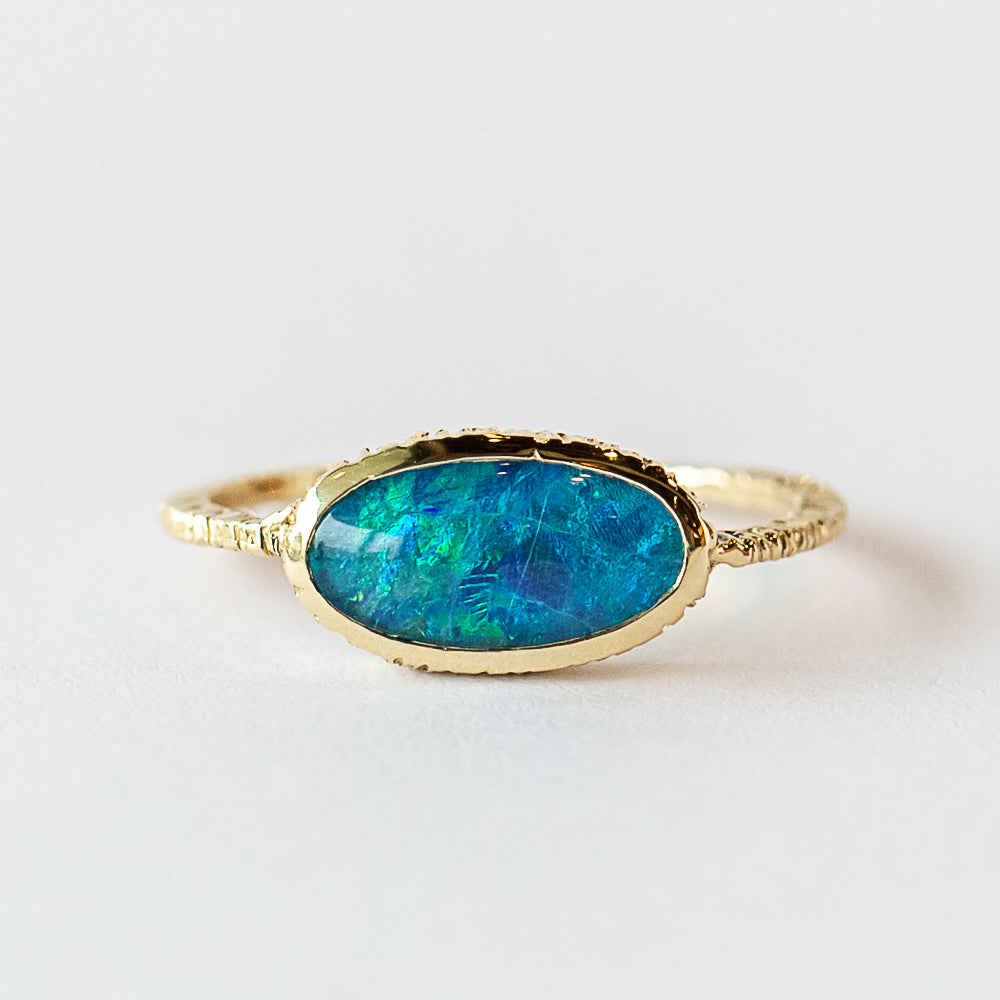 Large Elongated Oval Opal Ring