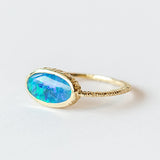 Large Elongated Oval Opal Ring
