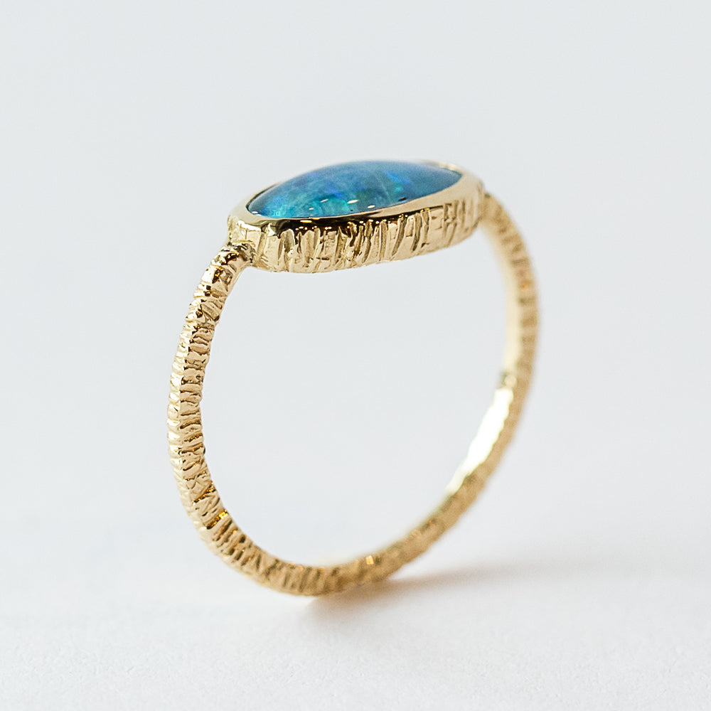 Large Elongated Oval Opal Ring