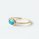Oval Blue-Green Opal Ring