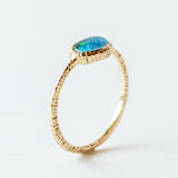 Oval Blue-Green Opal Ring
