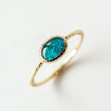 Oval Blue-Green Opal Ring