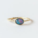 Oval Purpley-Blue Opal Ring