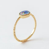 Oval Purpley-Blue Opal Ring