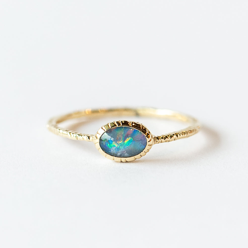 Small Oval Opal Ring