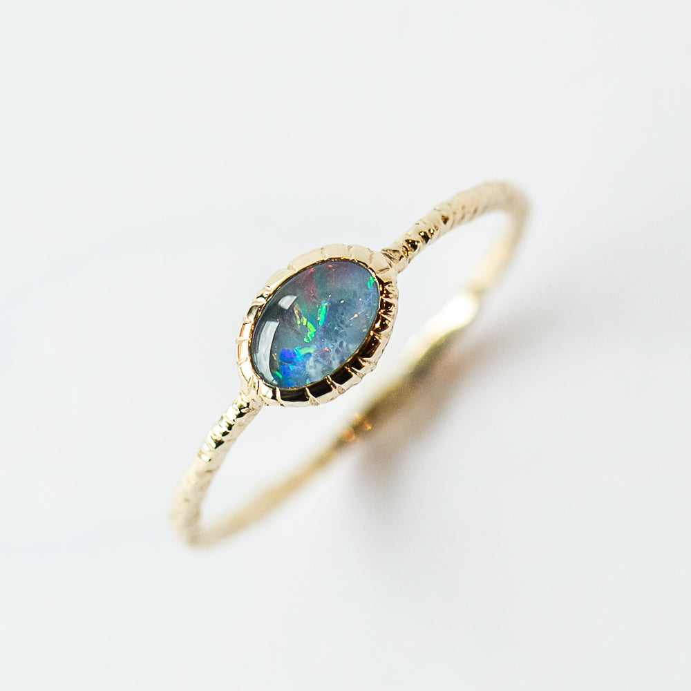 Small Oval Opal Ring