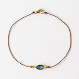 Asymmetrical Blue-Green Sapphire Cord Bracelet