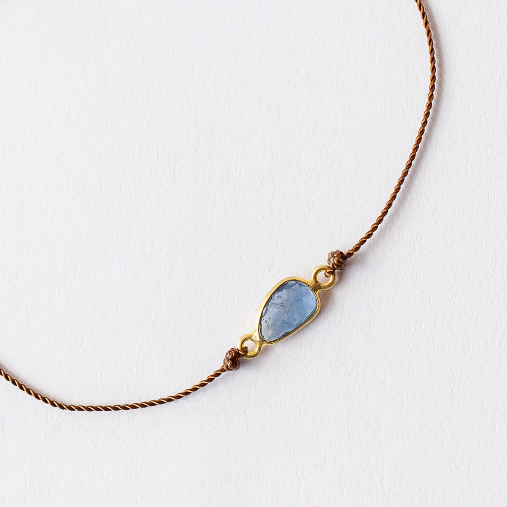 Asymmetrical Blue Sapphire Cord Bracelet