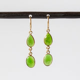 Chrome Diopside Double Drop Earrings