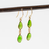 Chrome Diopside Double Drop Earrings