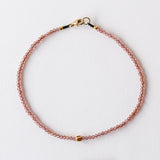 Garnet Beaded Bracelet with Fluted Gold Bead