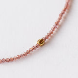 Garnet Beaded Bracelet with Fluted Gold Bead
