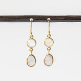 Moonstone and Labradorite Double Drop Earrings