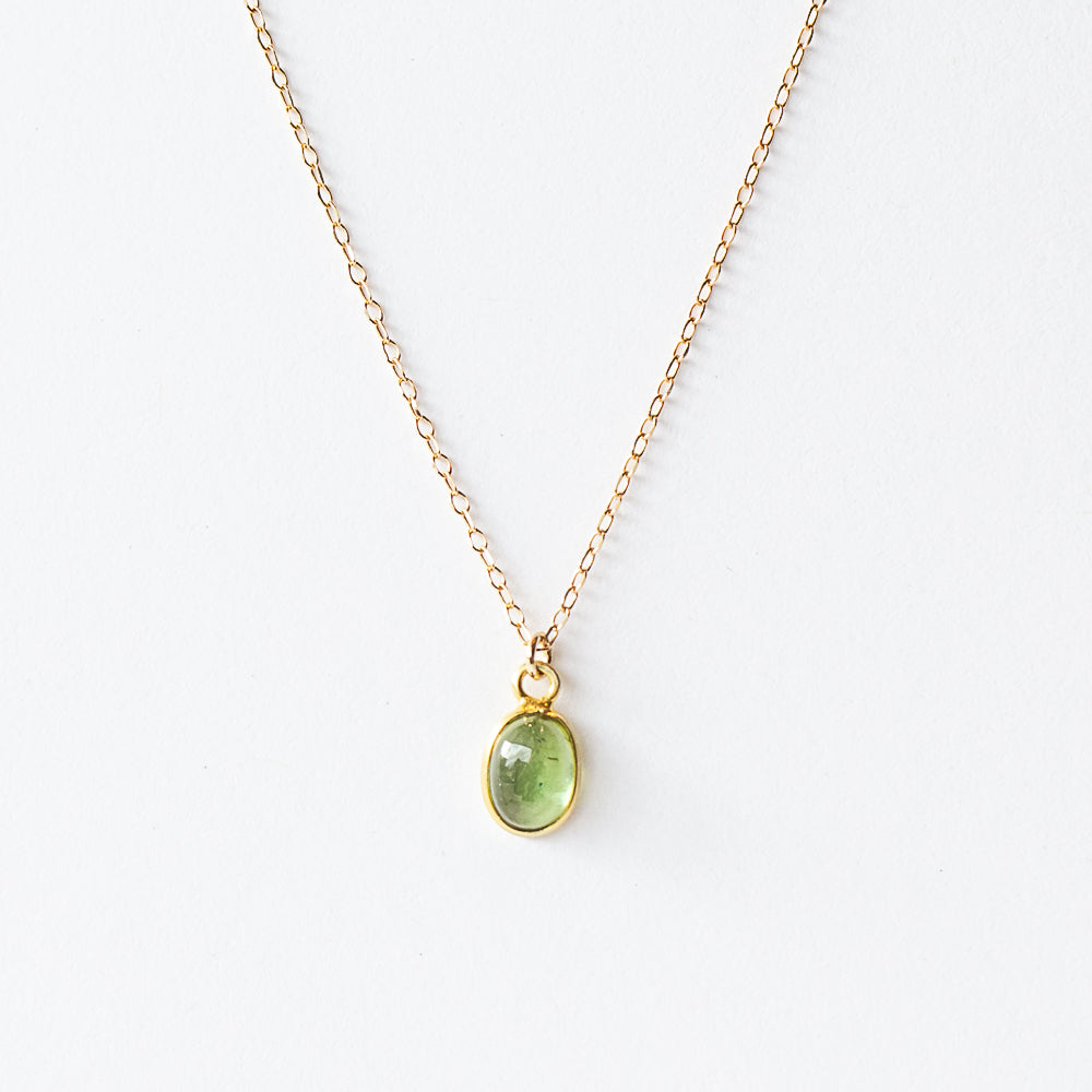 Oval Green Tourmaline Necklace