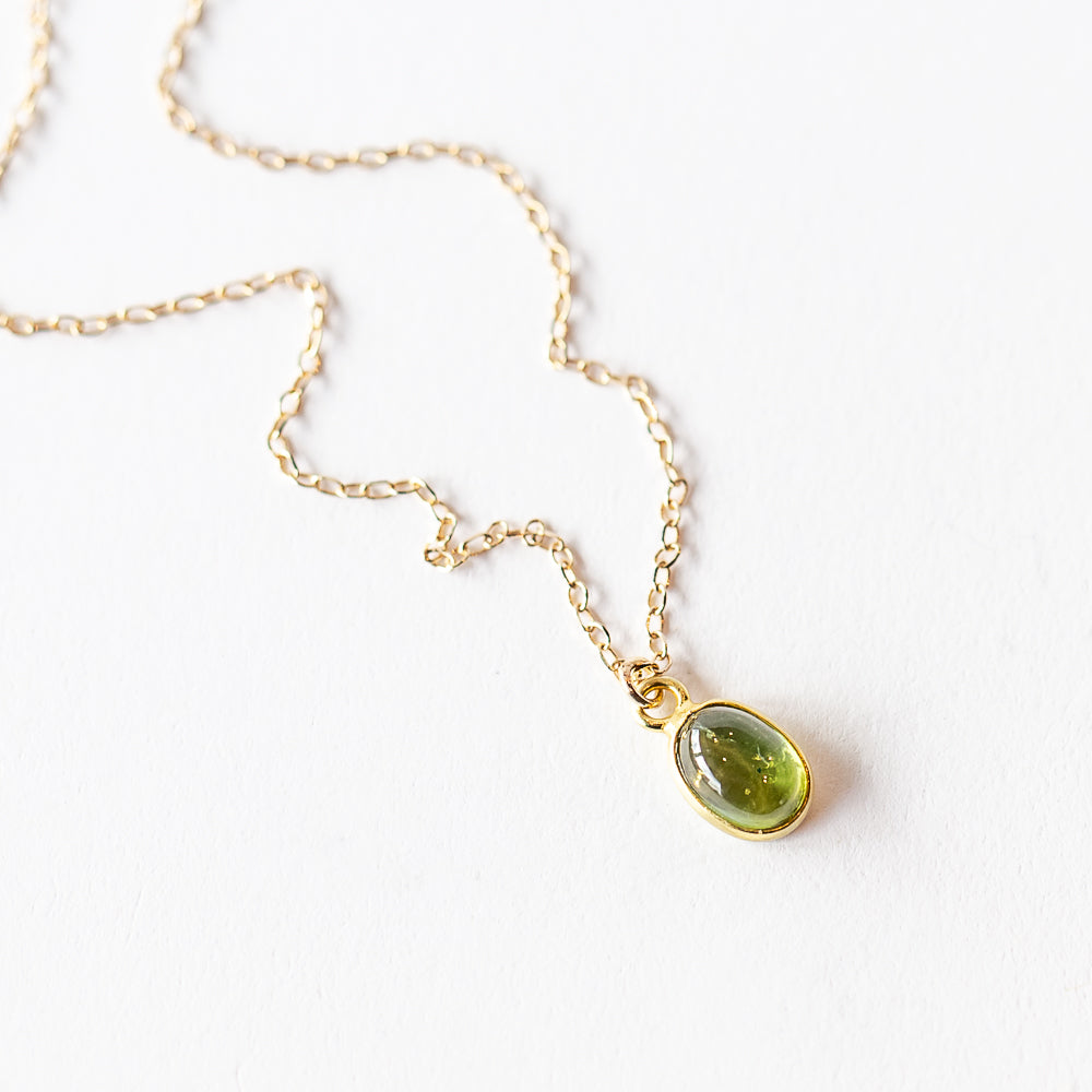 Oval Green Tourmaline Necklace
