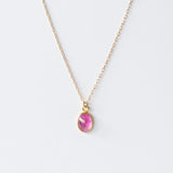 Oval Pink Tourmaline Necklace
