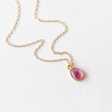 Oval Pink Tourmaline Necklace