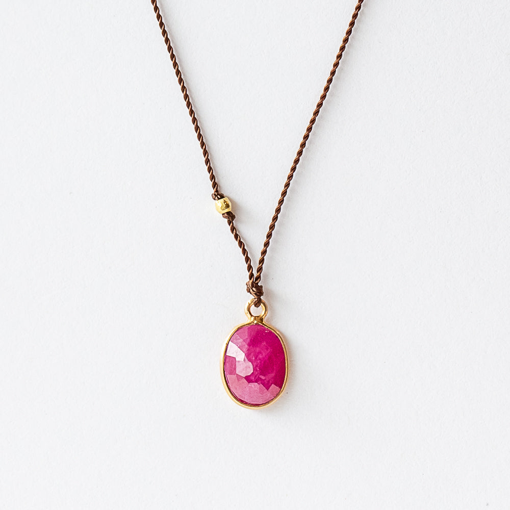 Oval Ruby Necklace
