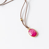 Oval Ruby Necklace