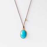 Oval Sleeping Beauty Turquoise Necklace
