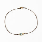 Small Asymmetrical Blue-Green Sapphire Cord Bracelet