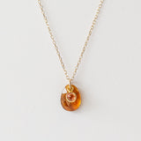 Teardrop Orange Tourmaline Necklace with Round Pink Sapphire Dangle