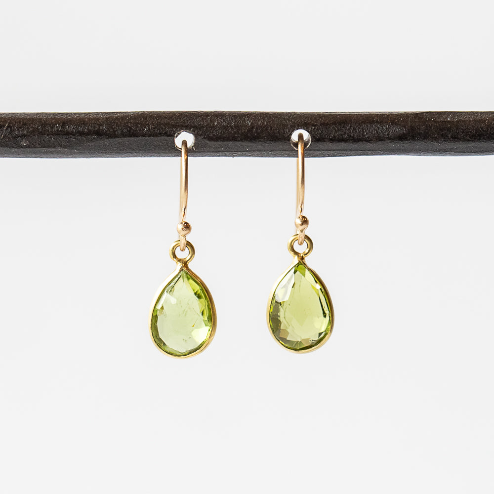 Teardrop Peridot Drop Earrings