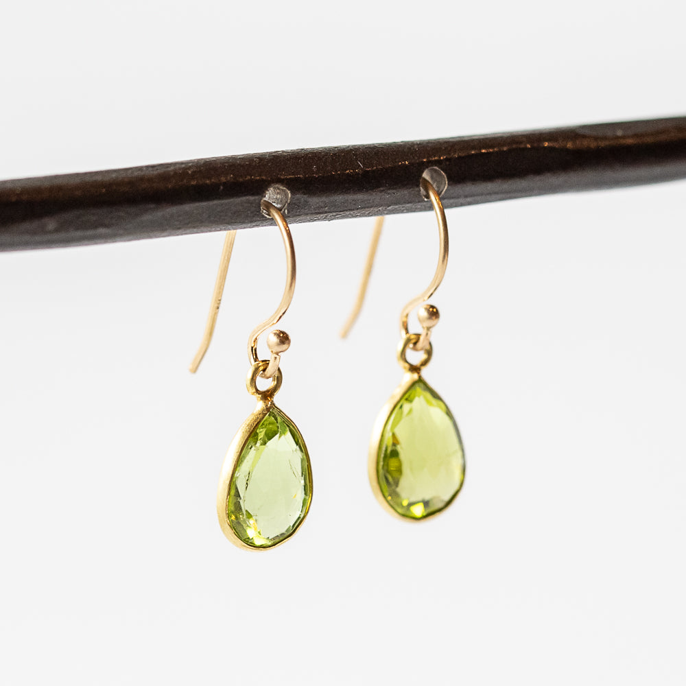Teardrop Peridot Drop Earrings
