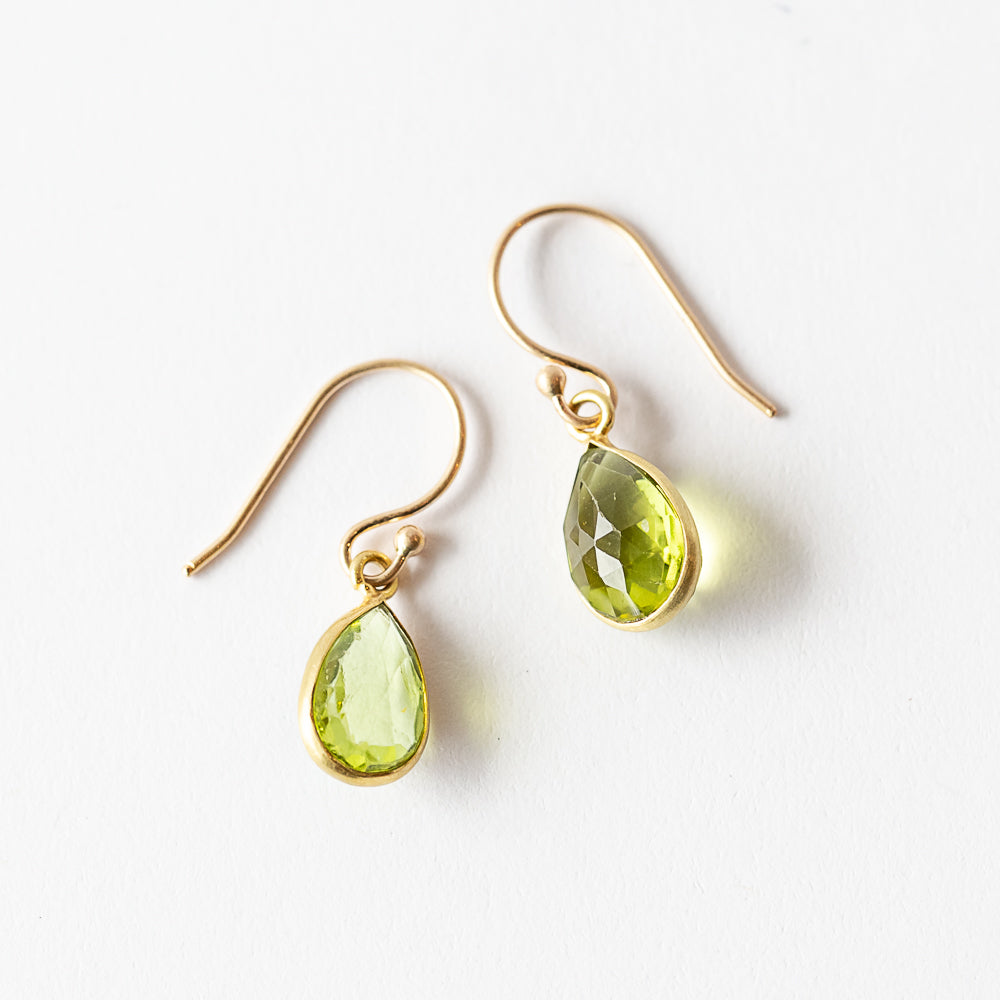 Teardrop Peridot Drop Earrings