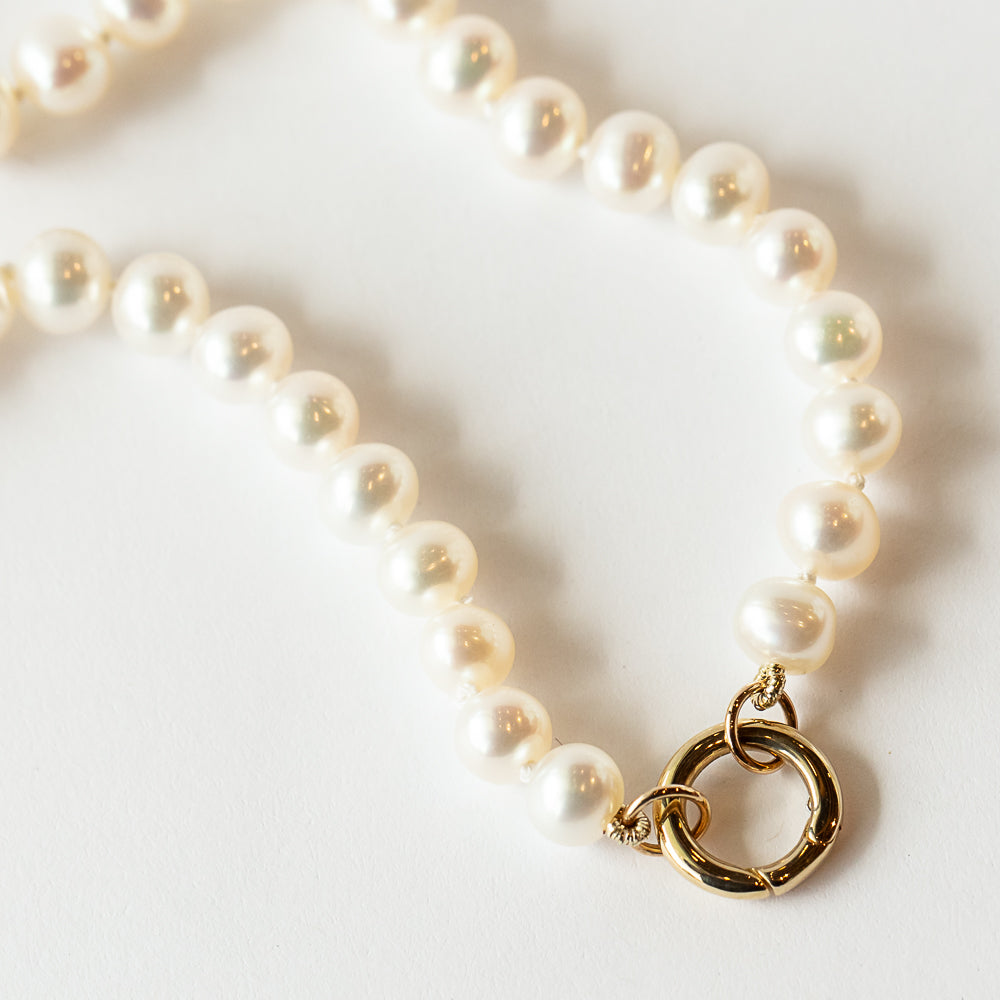 Zoe Chicco | Freshwater Cultured Pearl Necklace with Charm Enhancer Clasp