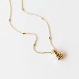 Zoe Chicco | Bezel Set Emerald Cut Diamond on Tiny Bar Cable Chain Necklace