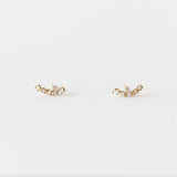 Zoe Chicco | Graduated Curved Prong-Set Diamond Stud Earrings
