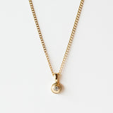 Zoe Chicco | Fluted Bezel Diamond Solitaire Pendant on Extra Small Curb Chain