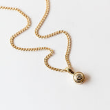 Zoe Chicco | Fluted Bezel Diamond Solitaire Pendant on Extra Small Curb Chain