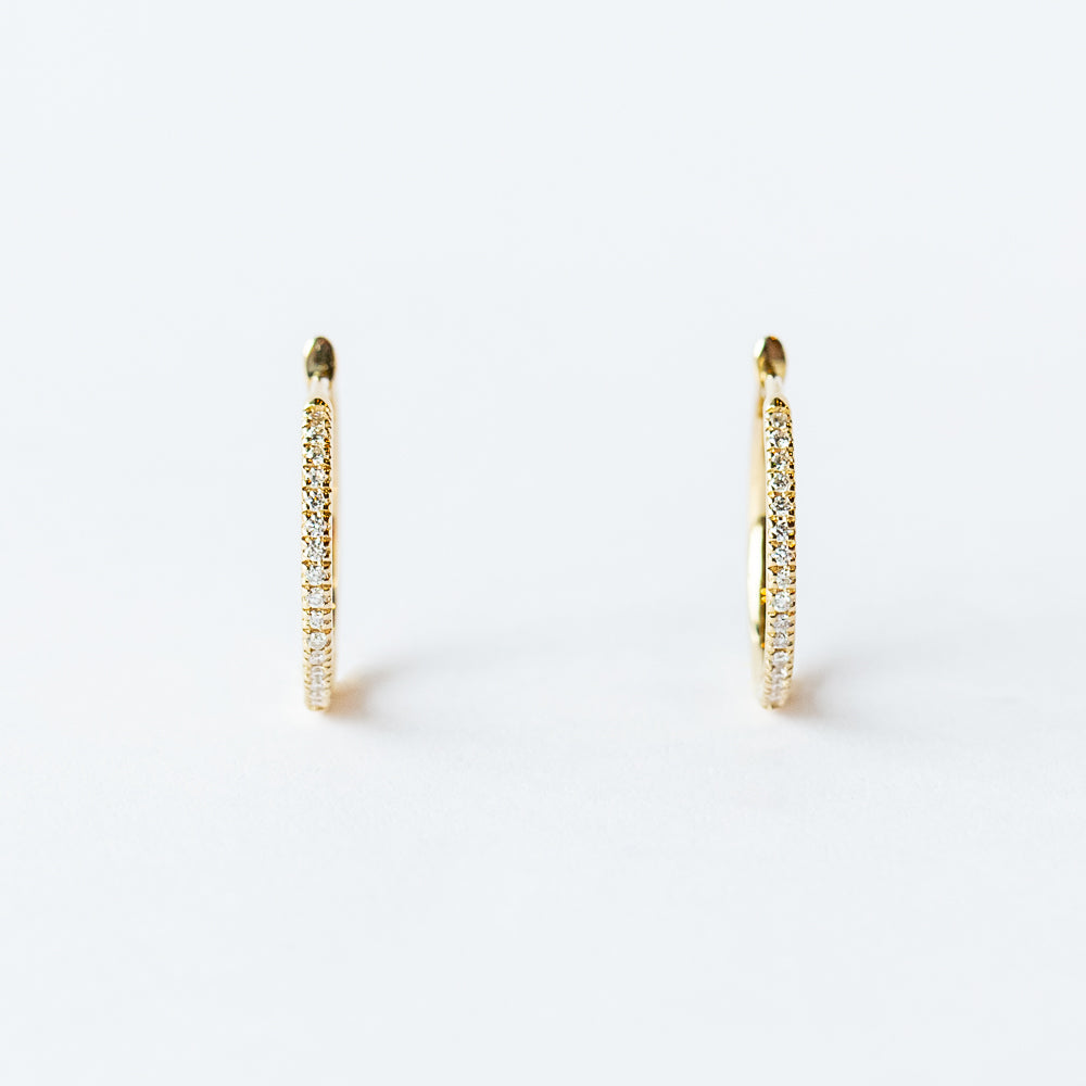 Zoe Chicco | Large Pave Diamond Hinged Huggie Hoop Earrings