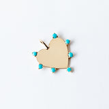 Zoe Chicco | Medium Heart Charm with Prong-Set Turquoise