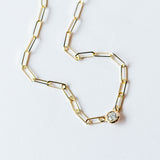 Zoe Chicco | Paperclip Chain Necklace with Floating Diamond