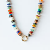 Zoe Chicco | Multicolor Bead Necklace with Round Charm Enhancer