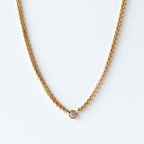 Zoe Chicco | Small Box Chain Necklace with Floating Diamond