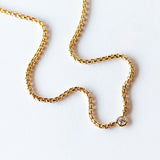 Zoe Chicco | Small Box Chain Necklace with Floating Diamond