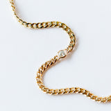 Zoe Chicco | Small Curb Chain Bracelet with Floating Diamond