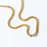 Zoe Chicco | Small Curb Chain Necklace with Floating Diamond