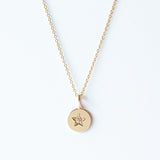 Zoe Chicco | Small Disc Charm with Pave Diamond Star
