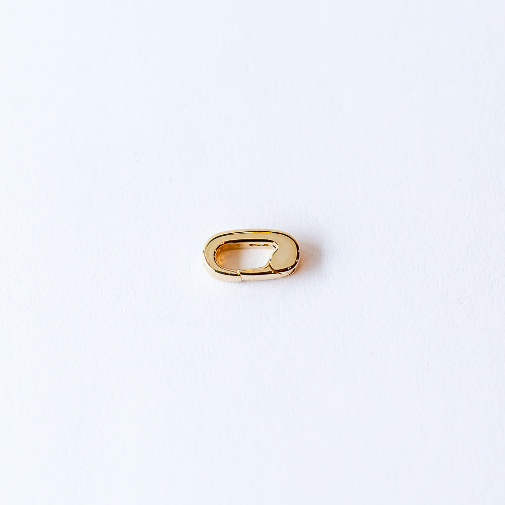 Zoe Chicco | Small Oval Charm Push Lock Enhancer with Diamonds